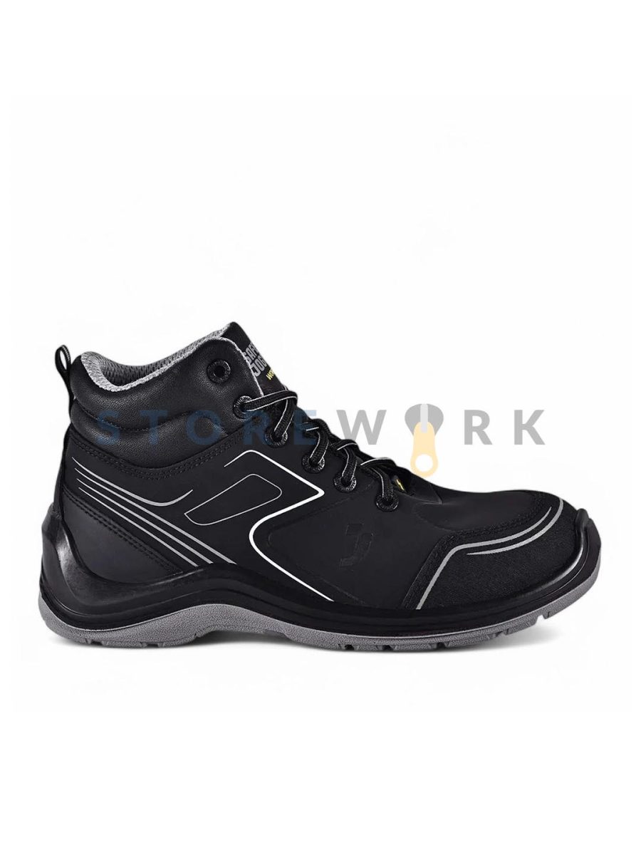 Мужские и женские рабочие ботинки Safety Jogger FLOW S3 MID чёрные (FLOWS3MID-BLK) (1)